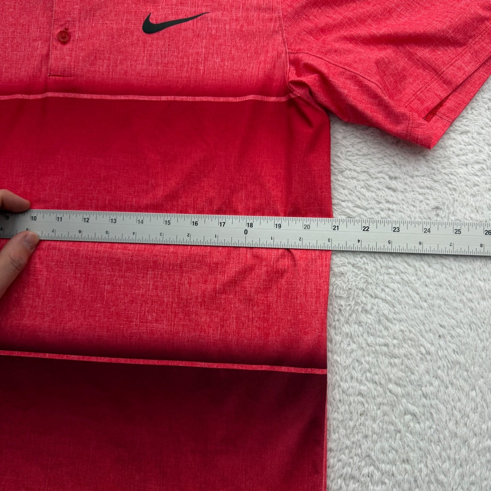 Nike Golf Mens Dri-FIT Red Gradient Heathered Polo Shirt Medium Standard Fit - Picture 5 of 8